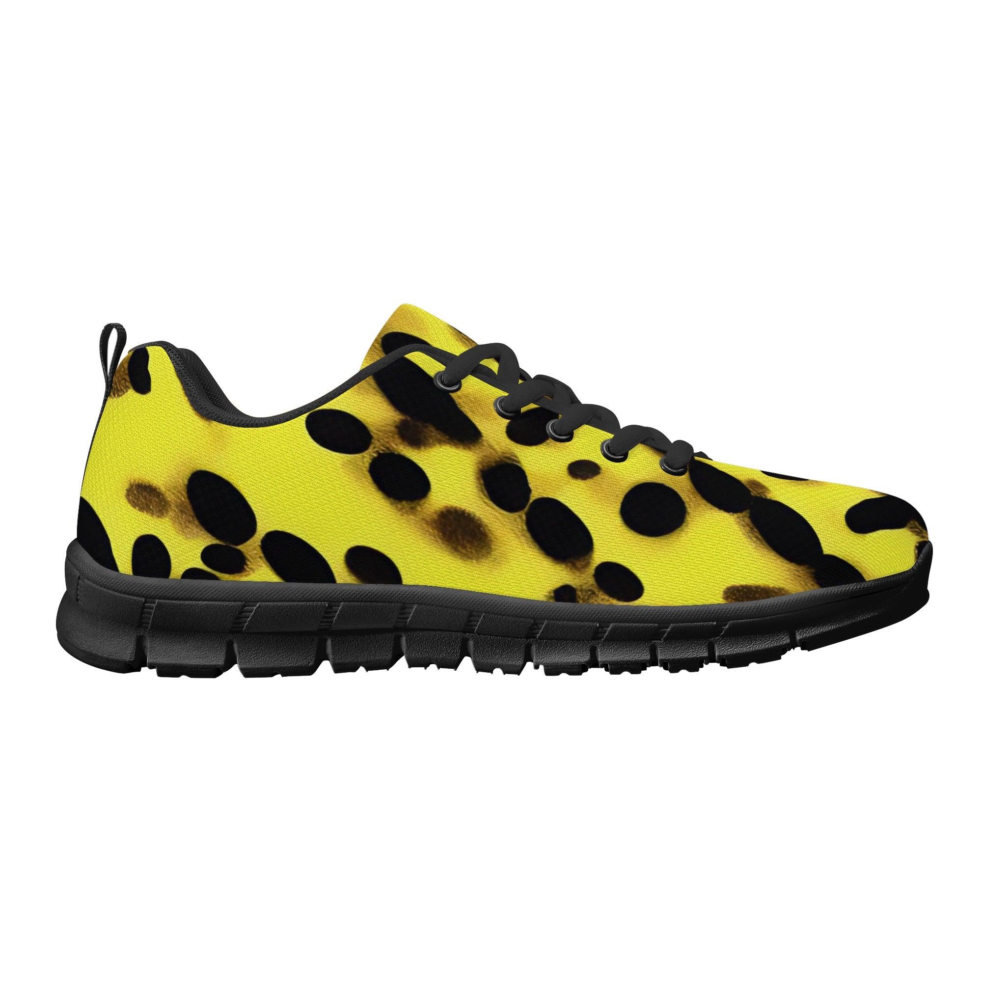 Black & Yellow Pattern Men's Running Shoes - GoAyeAye