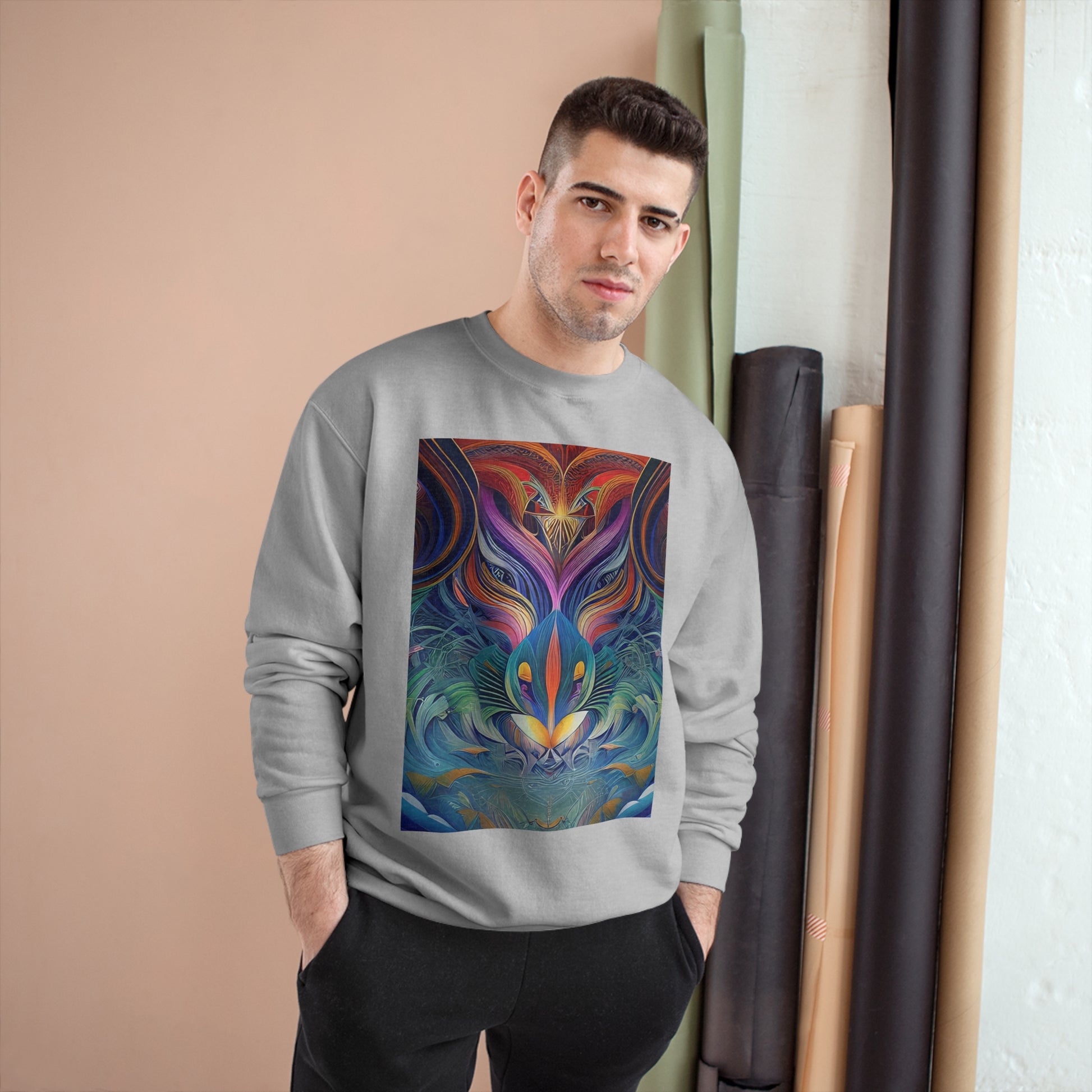 GoAyeAye Galactic Spiral Champion Sweatshirt Printify