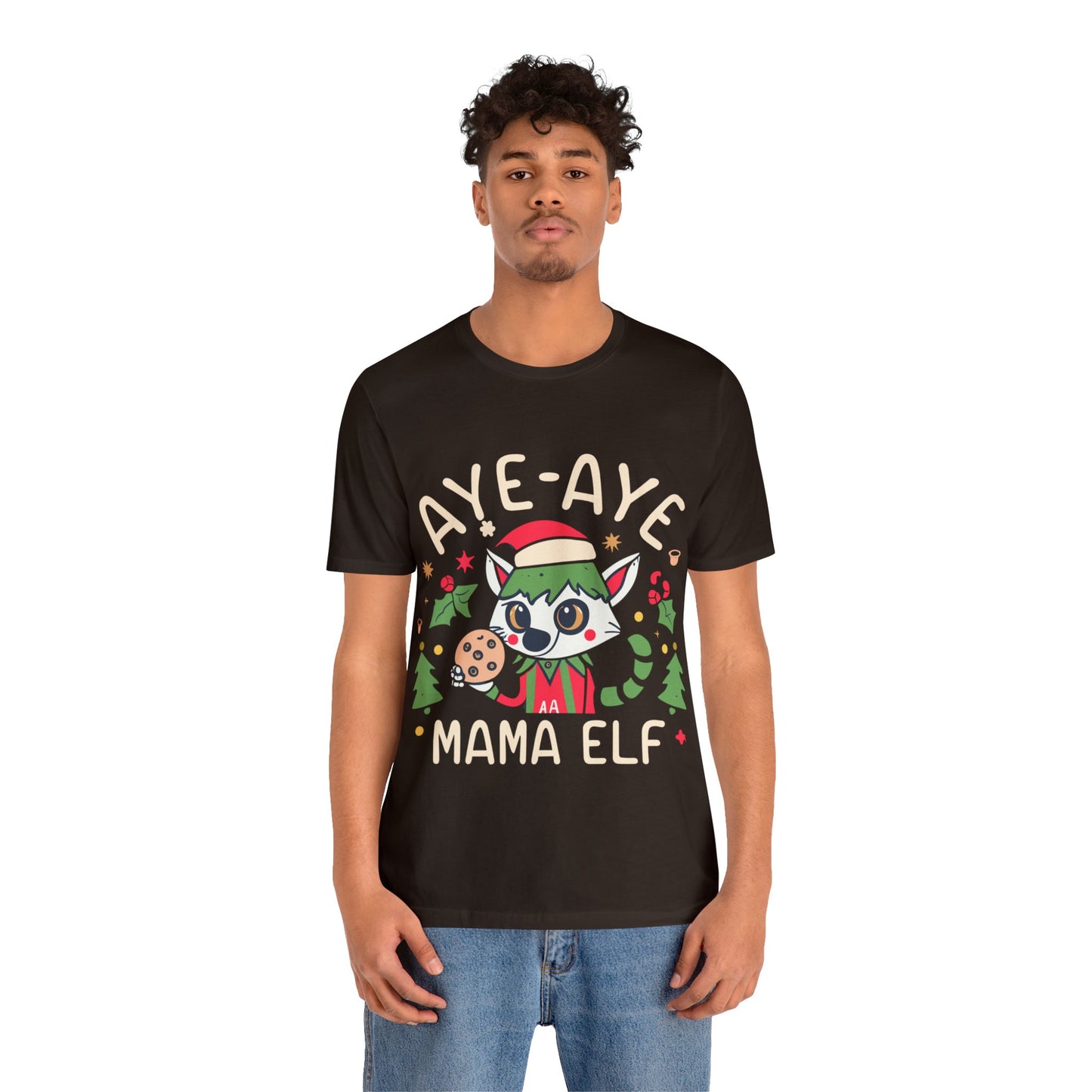 GoAyeAye Christmas Mama Elf Family Shirts Unisex Jersey Short Sleeve Tee Printify