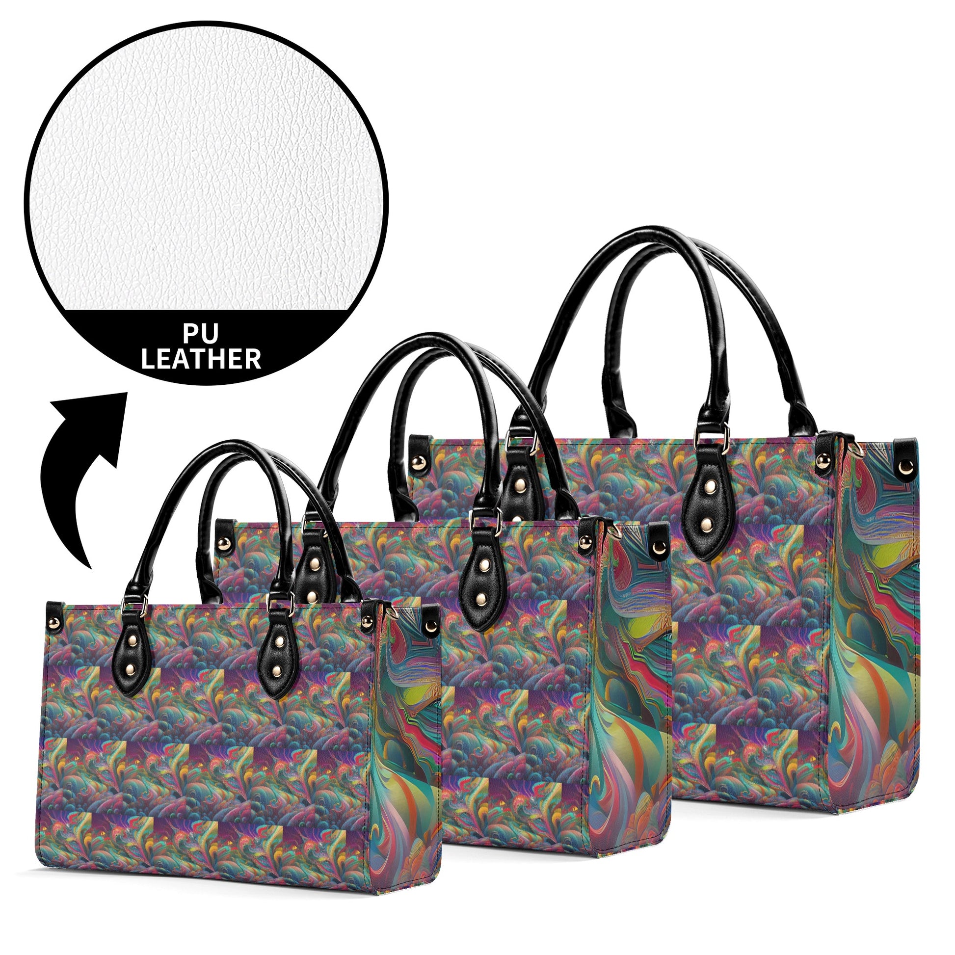 GoAyeAye Neon Glow Pattern Luxury Women PU Leather Handbag PopCustoms