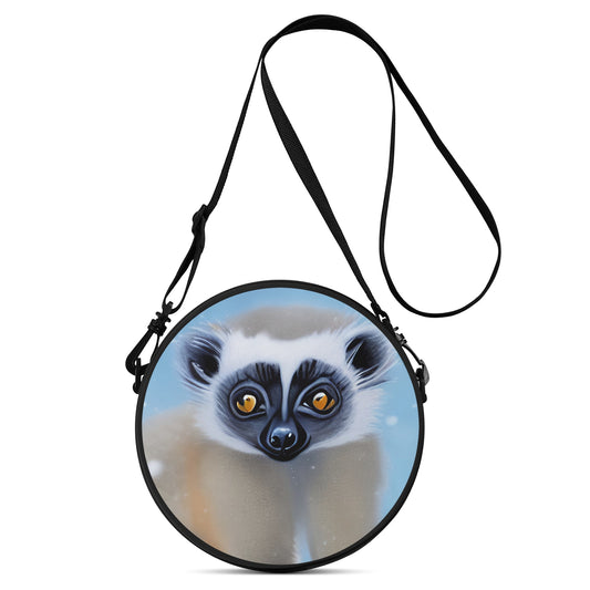 GoAyeAye Cool Lemur Portrait Round Satchel Bags popcustoms