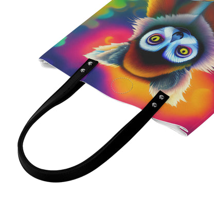 GoAyeAye Bright Lemur Reading PU Leather Handbags PopCustoms