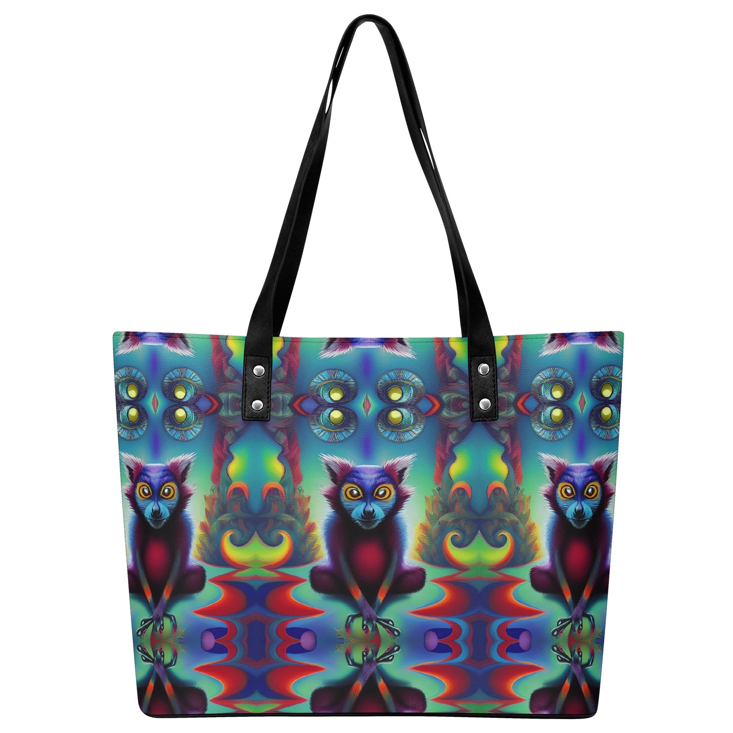 GoAyeAye Lemur Hallucination Womens PU Leather Handbag PopCustoms