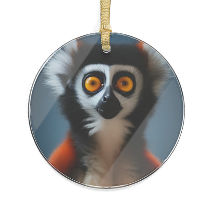 GoAyeAye Surprised Lemur Acrylic Ornaments Printify