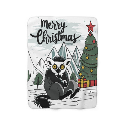 GoAyeAye Merry Christmas Aye-aye Sherpa Fleece Blanket Printify