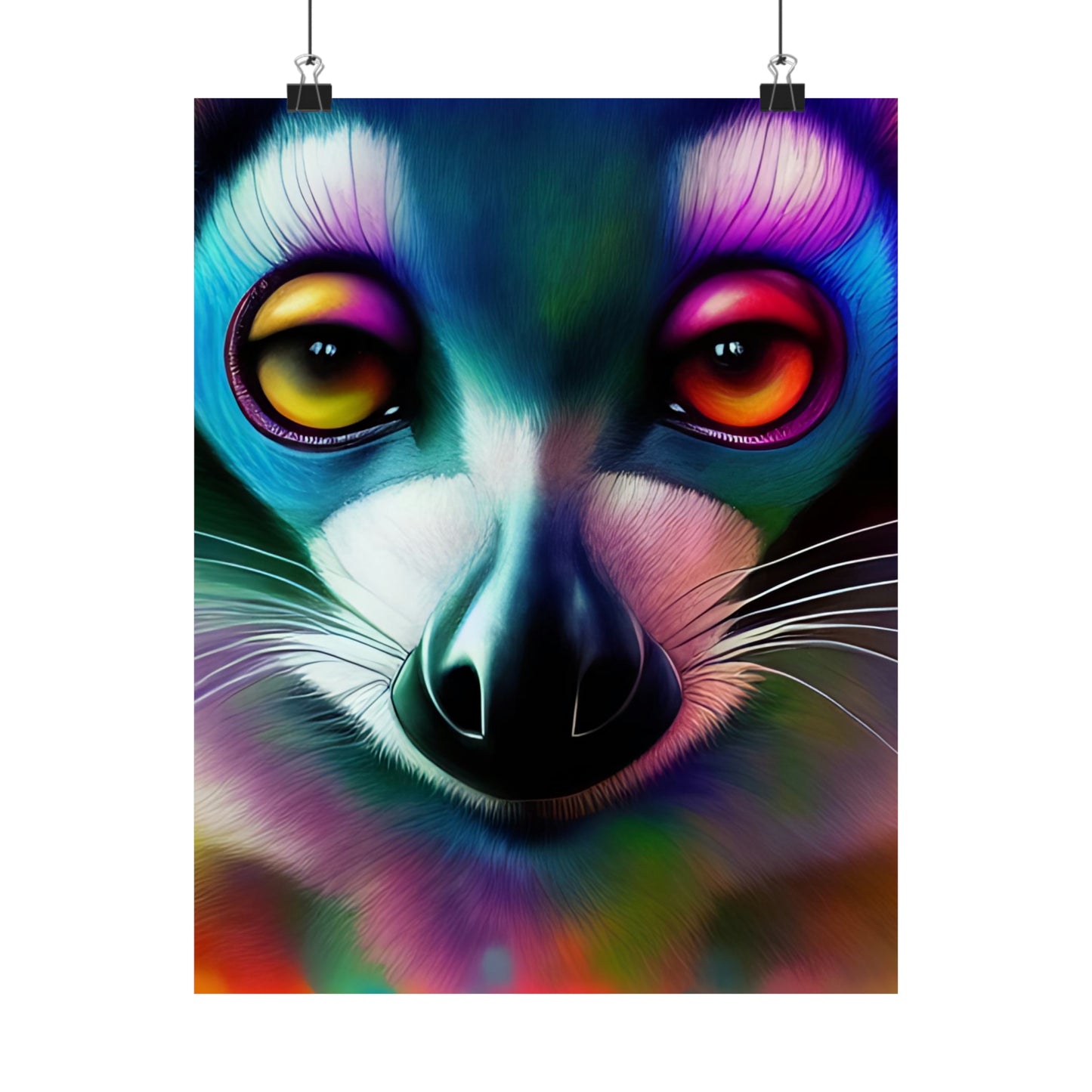 GoAyeAye Closeup Lemur Matte Vertical Posters Printify