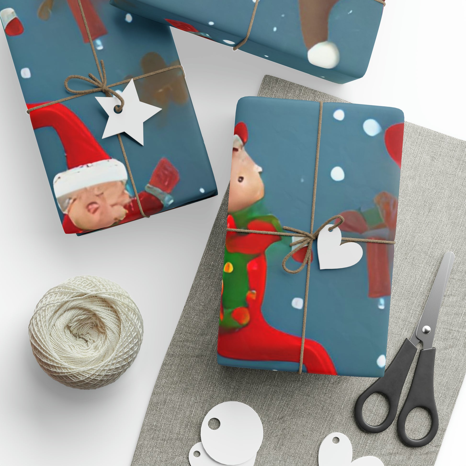 GoAyeAye Christmas Elf Wrapping Paper Printify