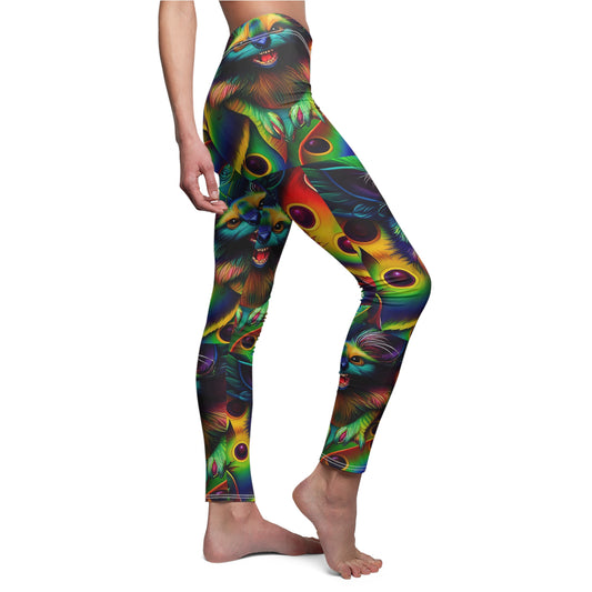 GoAyeAye Vibrant Neon Women's Cut & Sew Casual Leggings (AOP) Printify