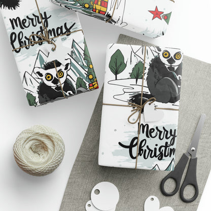 GoAyeAye Merry Christmas Aye-aye Wrapping Paper Printify
