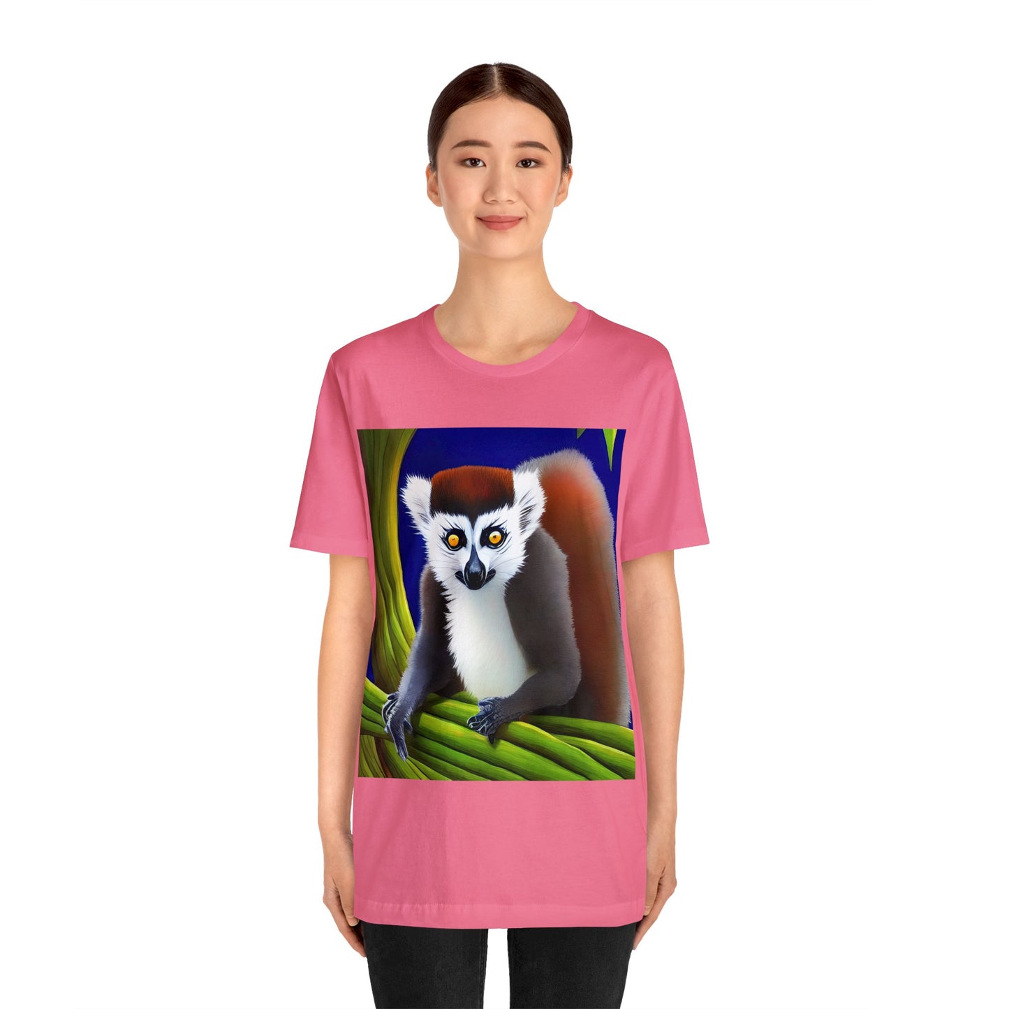 GoAyeAye Paint Lemur Portrait Unisex Jersey Short Sleeve Tee Printify
