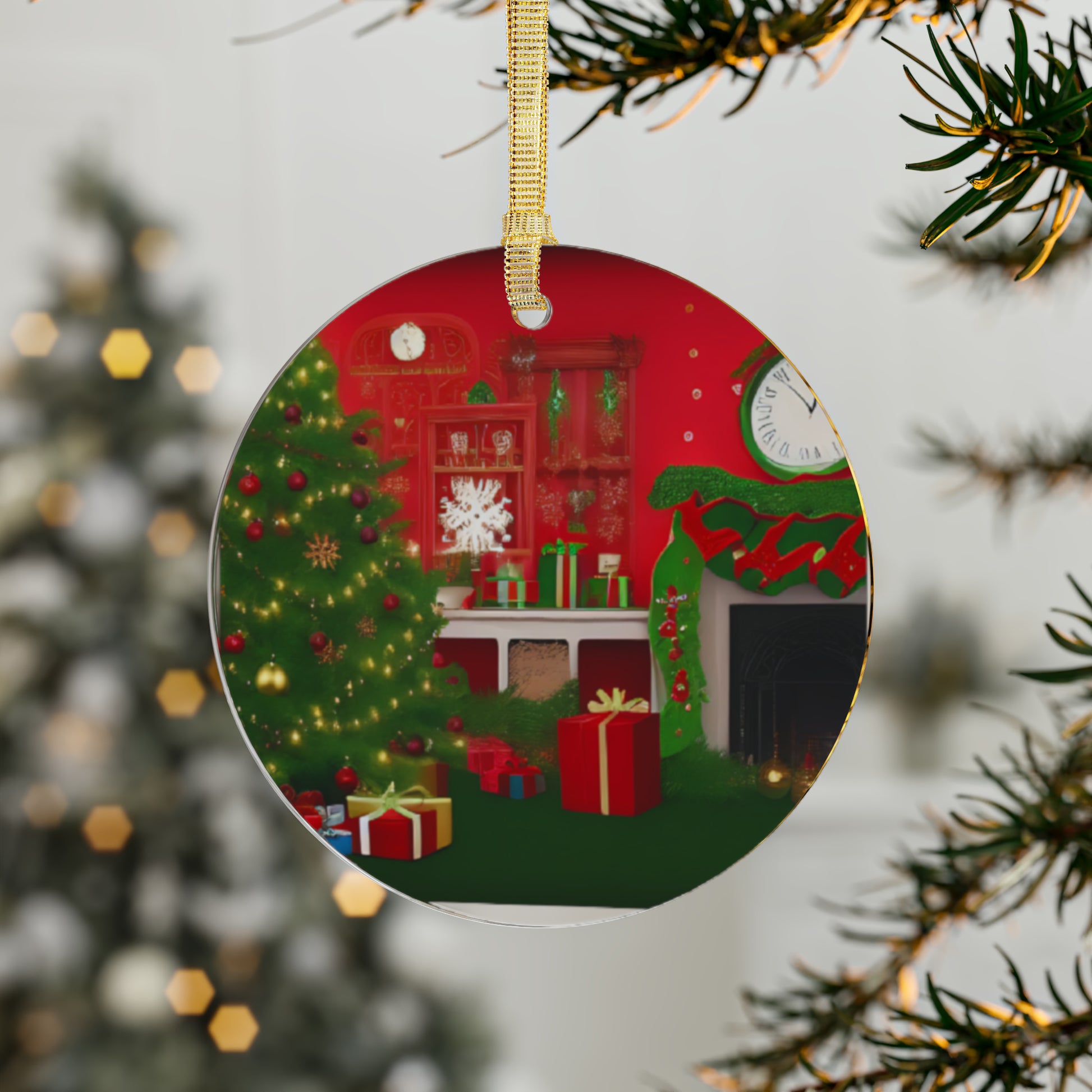 GoAyeAye Christmas Lounge Acrylic Ornaments Printify