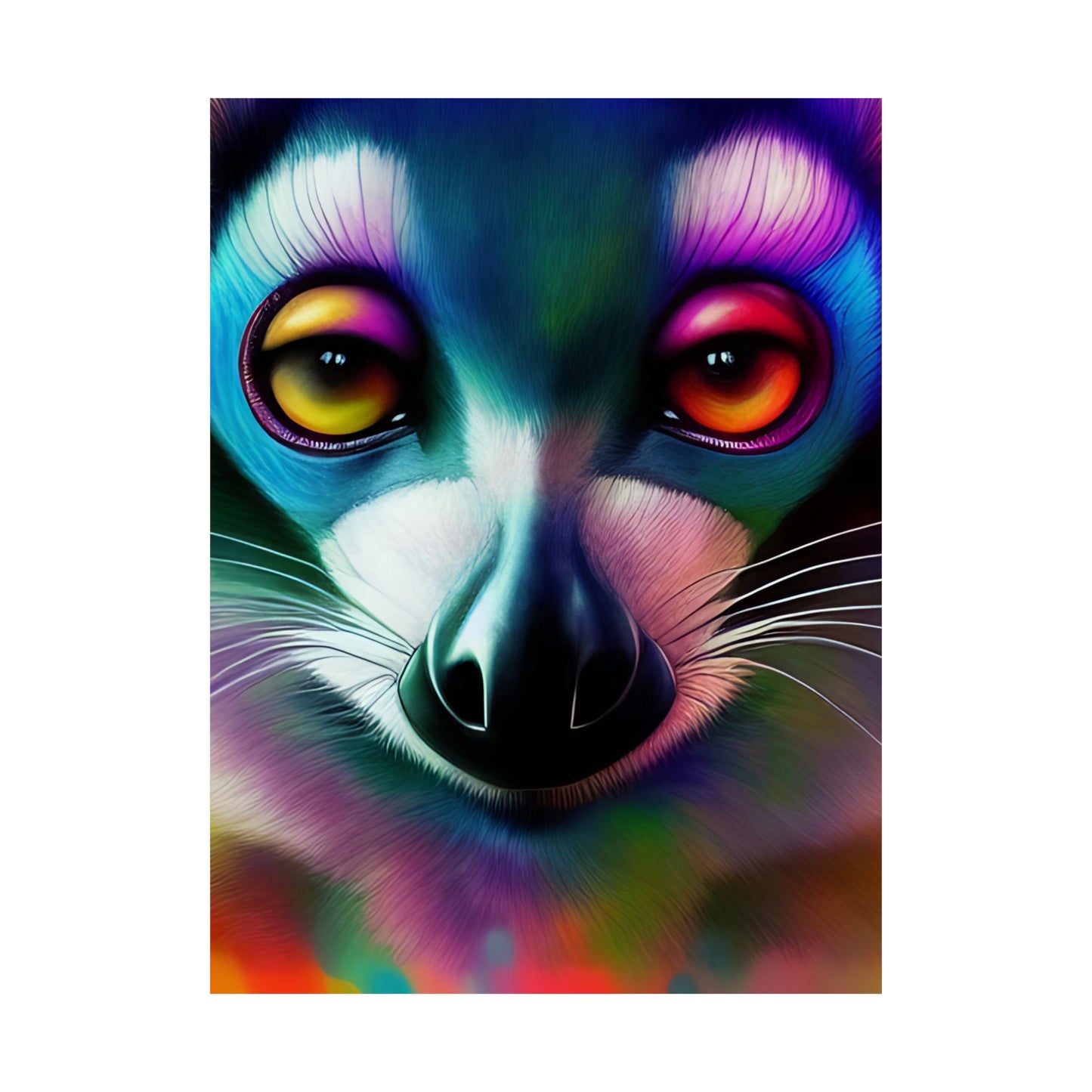 GoAyeAye Closeup Lemur Matte Vertical Posters Printify
