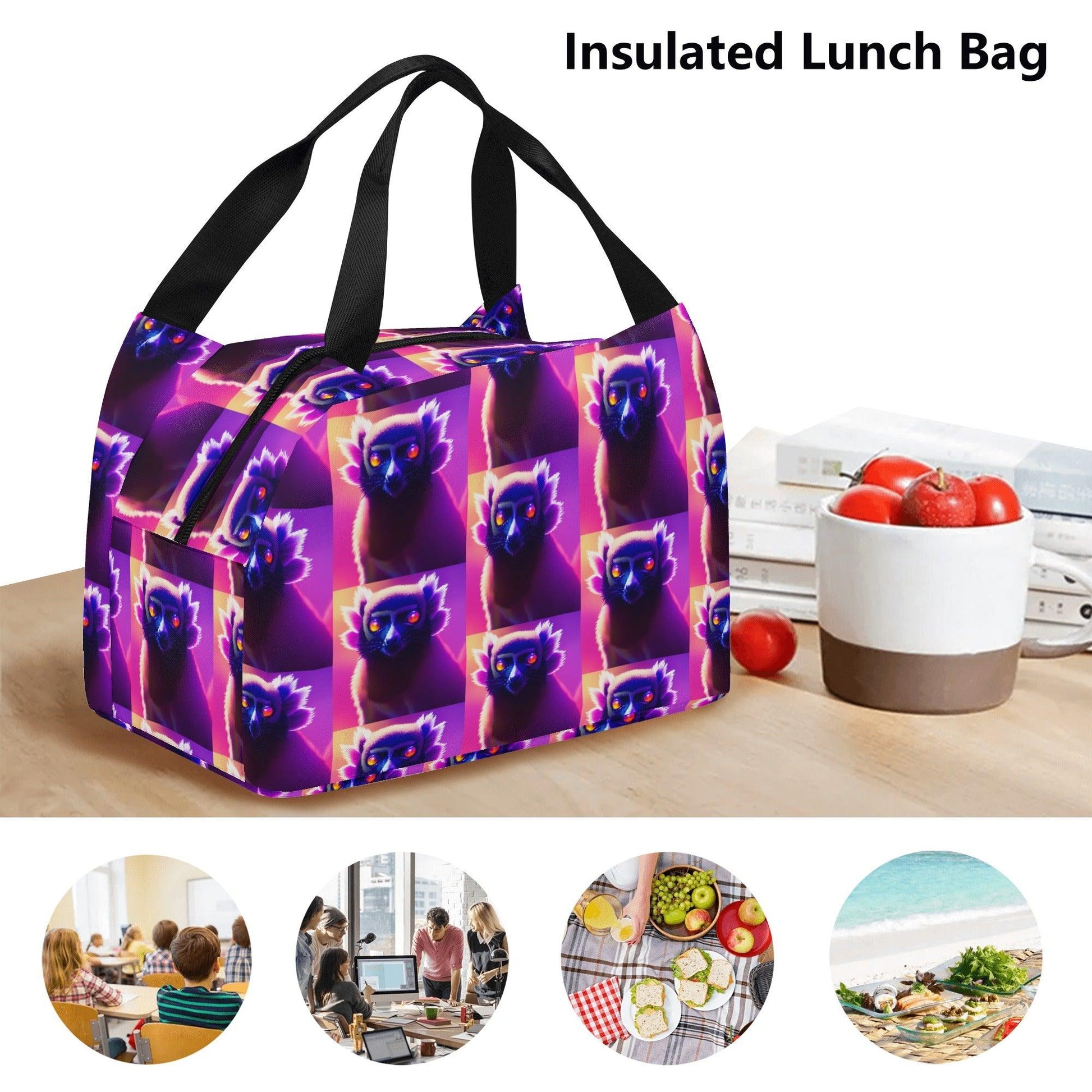 Purple Dreams Aye-aye Portable Tote Lunch Bag - GoAyeAye
